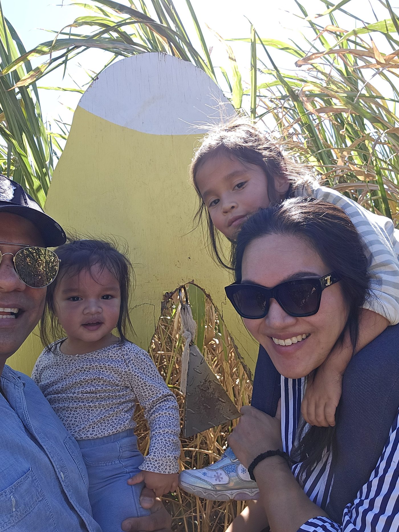 The family at a pumpkin patch in Texas